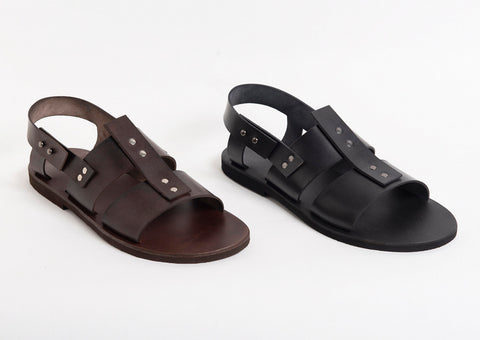 MENS LEATHER SANDALS slingback sandals summer shoes men "Atlas"