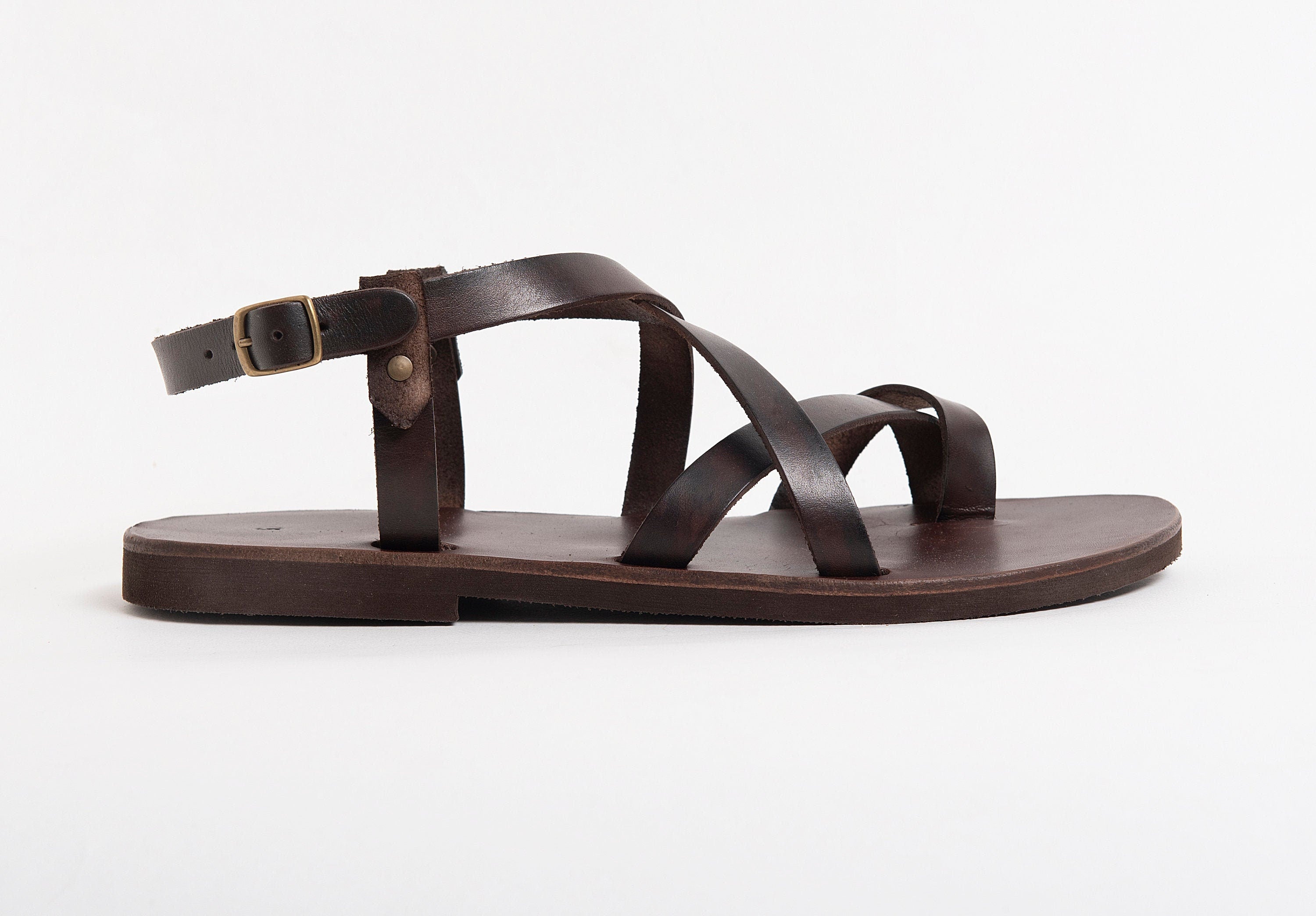 MENS LEATHER SANDALS, strappy sandals men, summer shoes "Zeus"