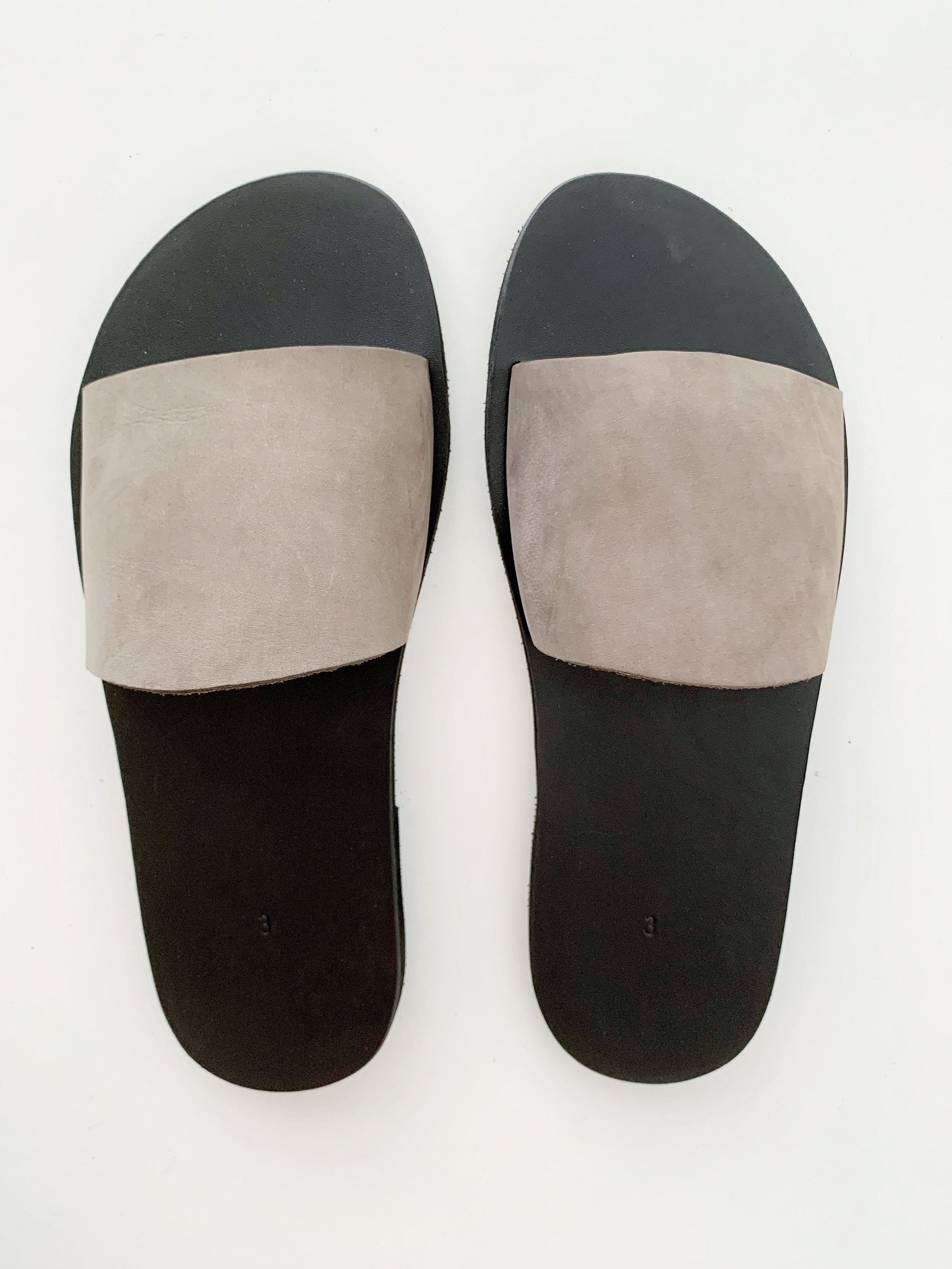 Handmade Leather Slides Mens: Greek Beach Sandals