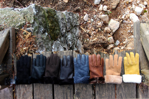 Sheepskin fur gloves in many colors for men/women
