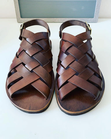 Handmade Greek Leather Strappy Sandals: Comfortable Summer Shoes