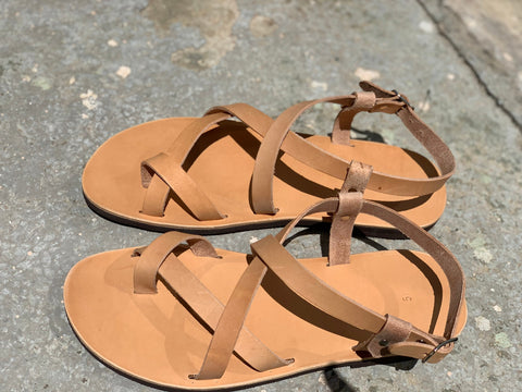 MENS LEATHER SANDALS, strappy sandals men, summer shoes "Zeus"