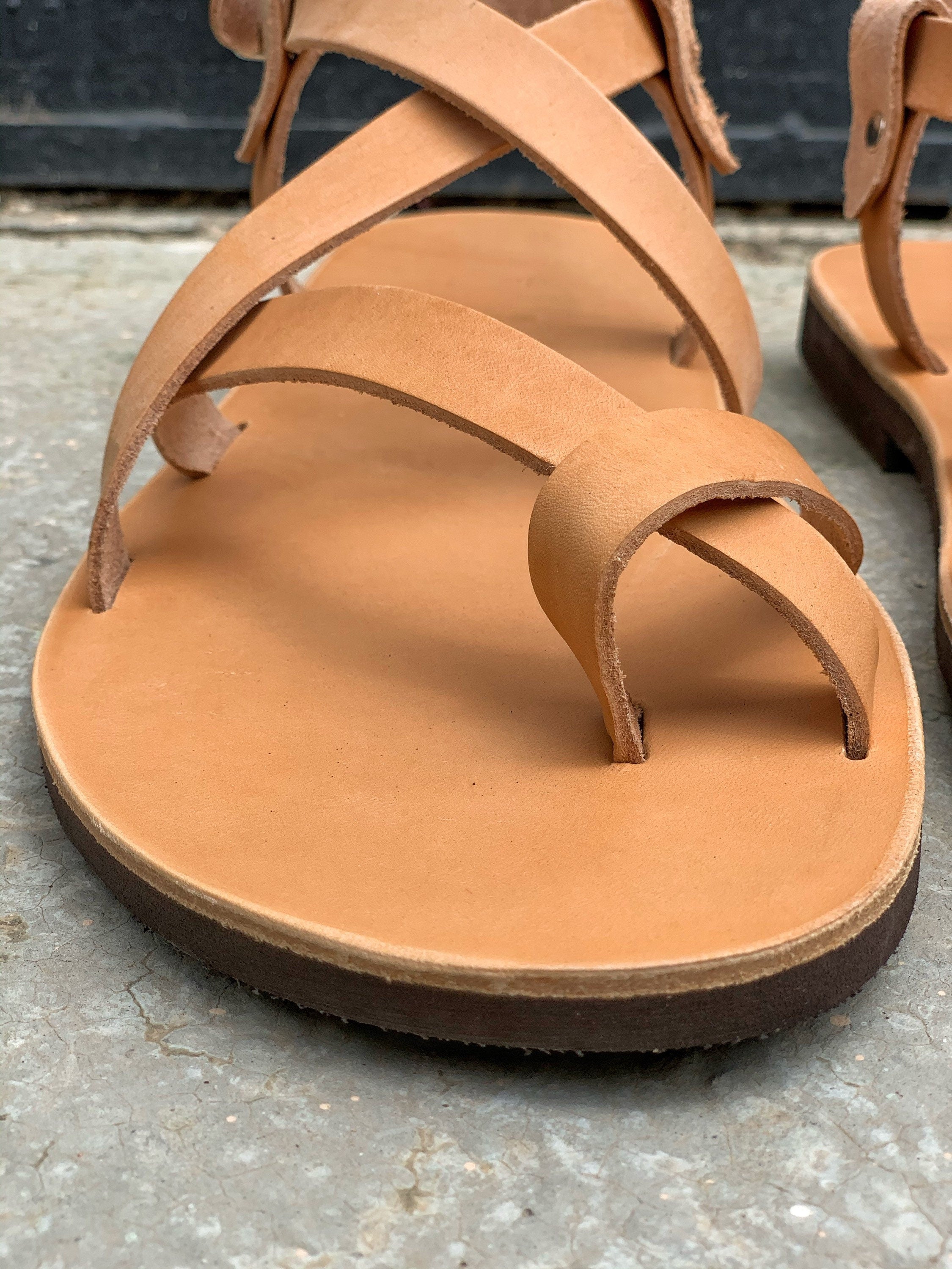 Handmade Greek Leather Strap Sandals: Summer Mens Shoes
