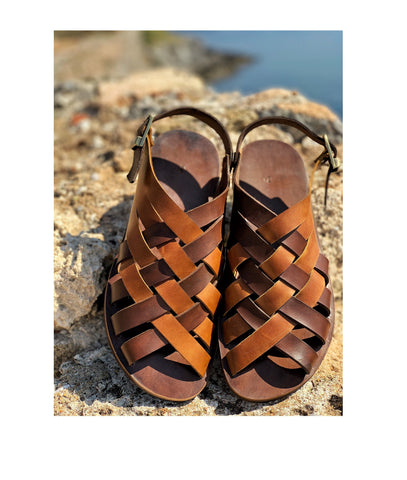 Handmade Greek Leather Strappy Sandals: Comfortable Summer Shoes