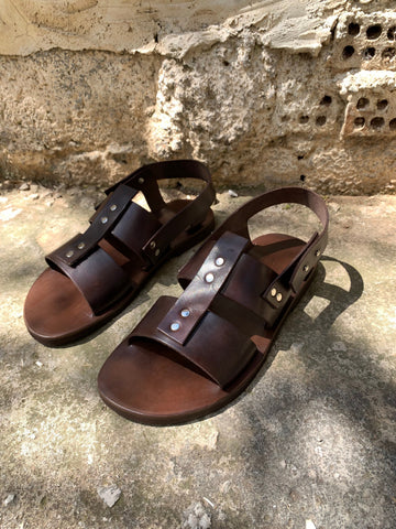 MENS LEATHER SANDALS slingback sandals summer shoes men "Atlas"