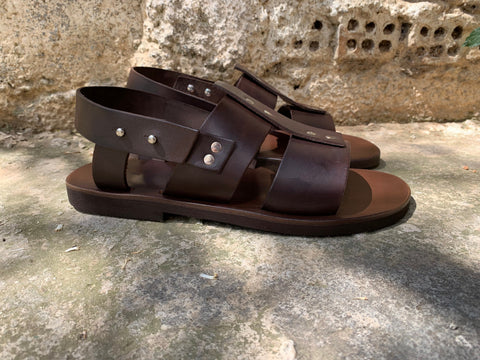 MENS LEATHER SANDALS slingback sandals summer shoes men "Atlas"