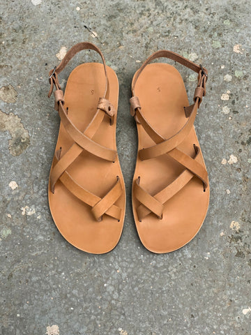 Handmade Greek Leather Strap Sandals: Summer Mens Shoes
