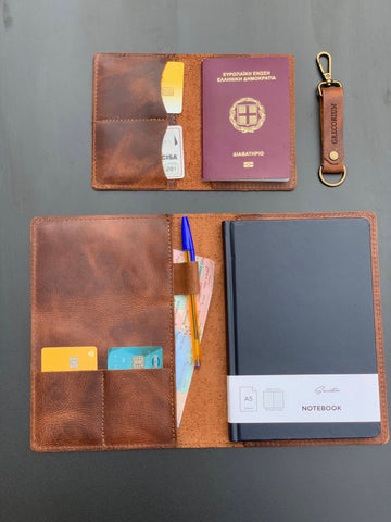 Personalized Leather Notebook Cover: Refillable Full Grain A5 Journal