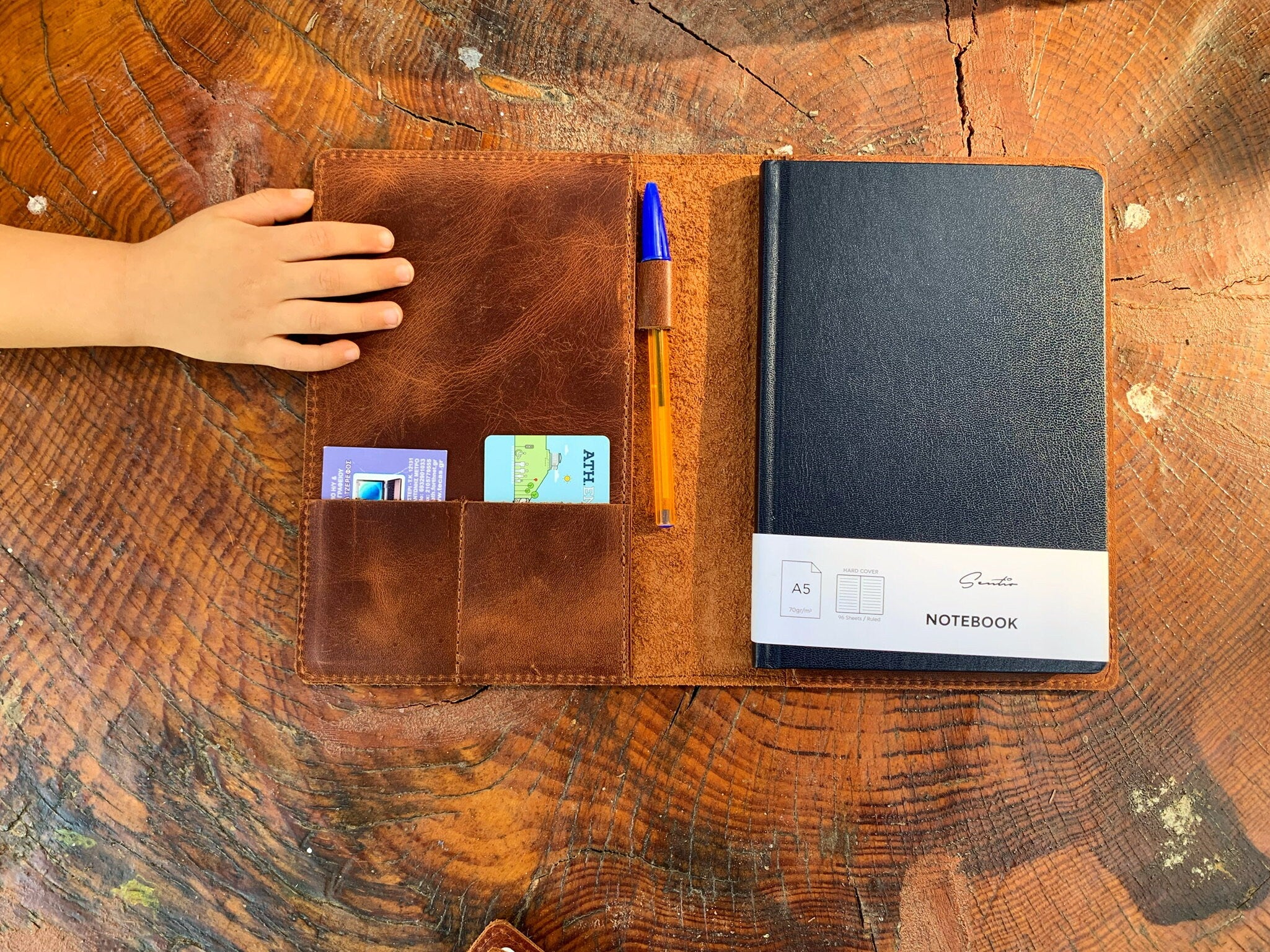 Personalized Leather Gift Set: Journal, Passport Holder, Keychain