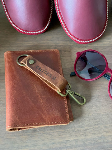 Personalized Leather Gift Set: Journal, Passport Holder, Keychain