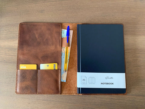 Personalized Leather Notebook Cover: Refillable Full Grain A5 Journal