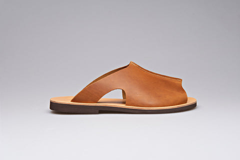 Handmade Leather Slides Men's Sandals: Greek Summer Shoes