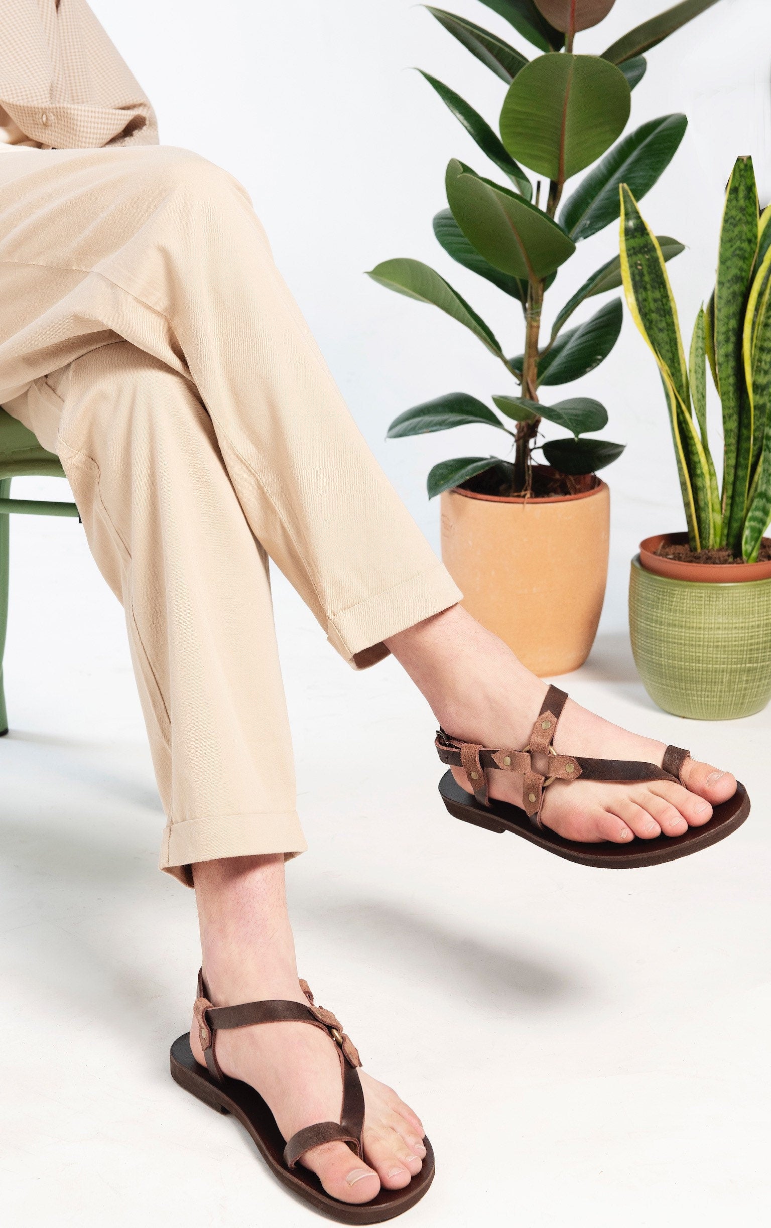 Handmade Leather Mens Sandals: Greek Summer Shoes