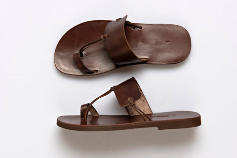 RING TOE SANDALS men leather sandals mens greek handmade summer shoes with ringtoe "Priamos"