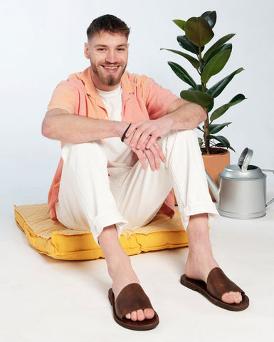 MENS FLAT SLIDES sandals summer sandals "Eros"