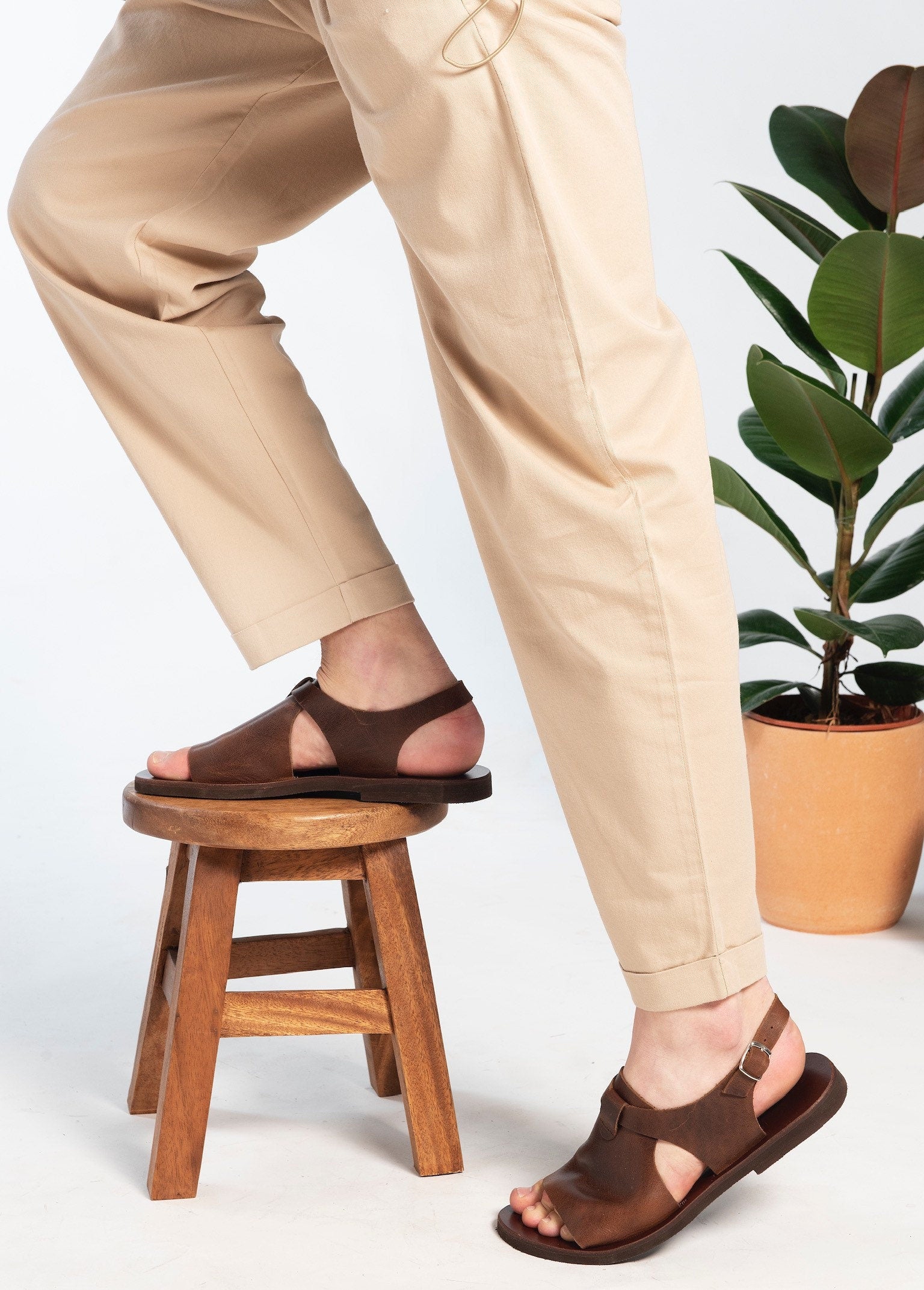 Handmade Leather Ankle Strap Sandals: Greek Summer Shoes