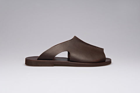 Handmade Leather Slides Men's Sandals: Greek Summer Shoes