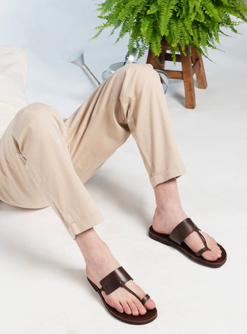 RING TOE SANDALS men leather sandals mens greek handmade summer shoes with ringtoe "Priamos"