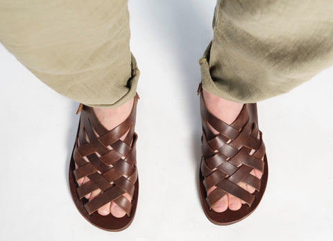 Handmade Greek Leather Strappy Sandals: Comfortable Summer Shoes