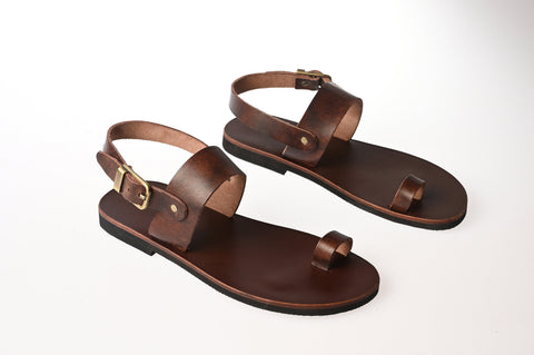 TOE RING BAREFOOT leather sandals men "Agamemnon"