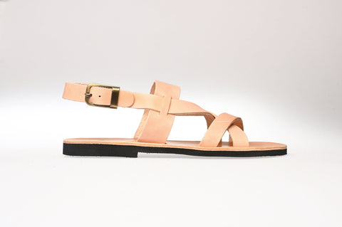 LEATHER SANDALS MEN strappy sandals shark or flat flexible sole "Achilleus"