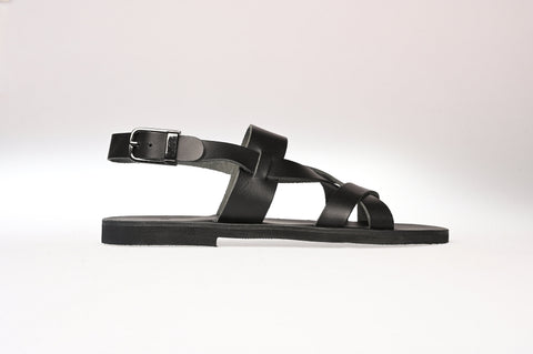LEATHER SANDALS MEN strappy sandals shark or flat flexible sole "Achilleus"