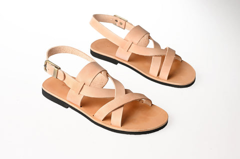 LEATHER SANDALS MEN strappy sandals shark or flat flexible sole "Achilleus"
