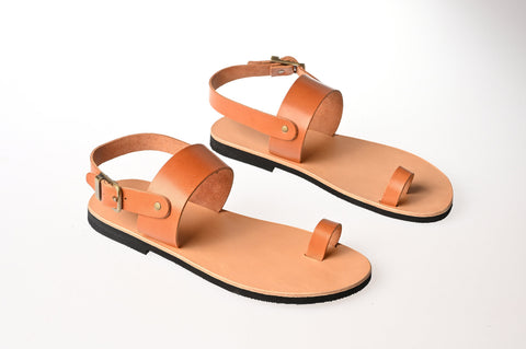 TOE RING BAREFOOT leather sandals men "Agamemnon"