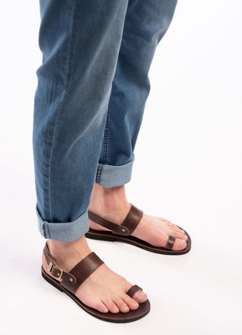 TOE RING BAREFOOT leather sandals men "Agamemnon"