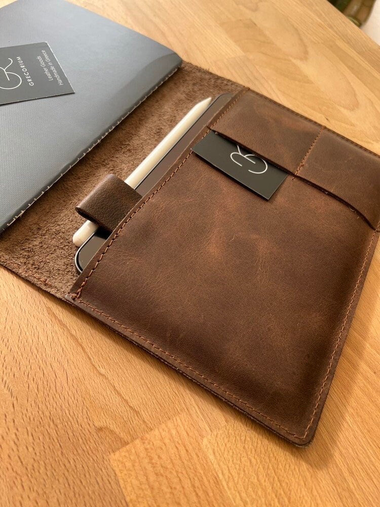 MINI IPAD LEATHER folio organizer , ipad cover, credit card notebook holder