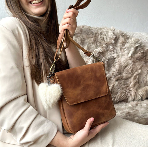 Full Grain Leather Crossbody Bag Personalized