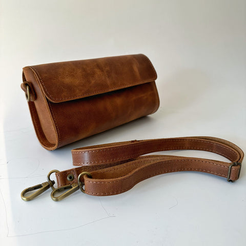 Handmade Leather Clutch Greek artisan crazy horse bag, minimal bag