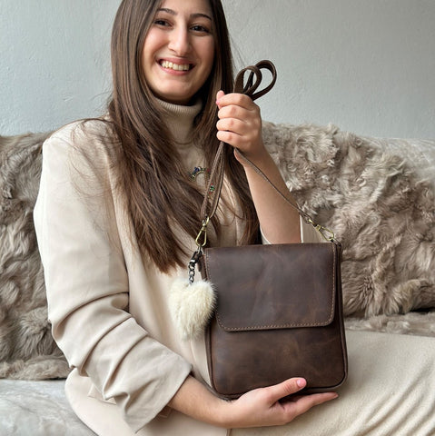 Small Leather Crossbody Purse Handmade Full Grain iPhone Bag