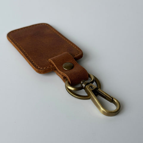 Rectangular leather keychain