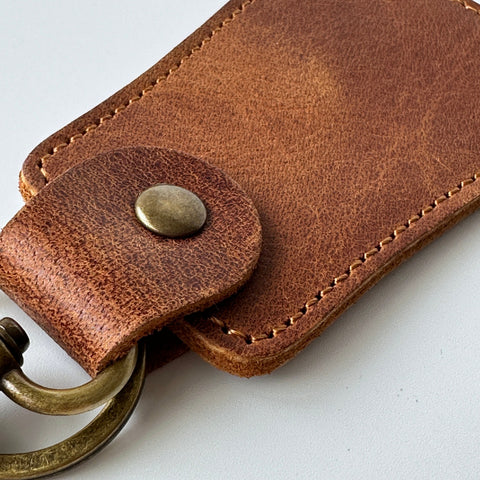 Pear leather keychain