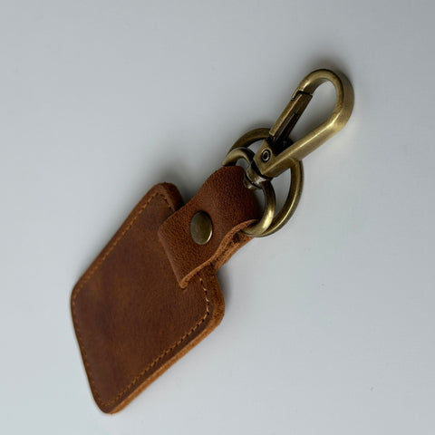 Rectangular leather keychain