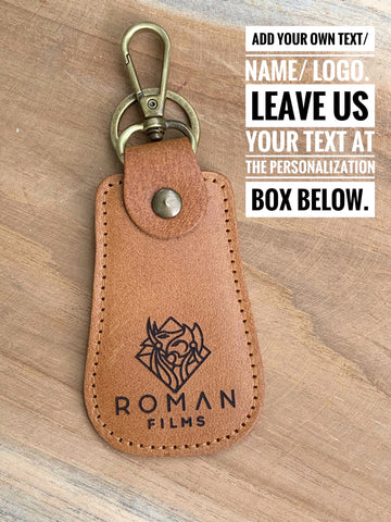 Pear leather keychain