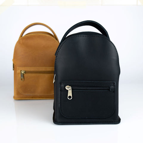 Mini backpack full grain leather "Theros"