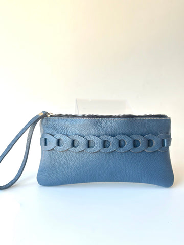 Infinity Leather Clutch Nude
