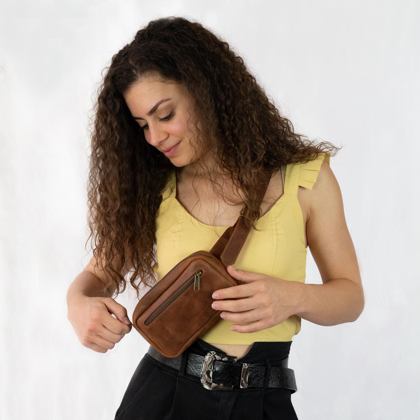 Handmade Full Grain Leather Hip Bag