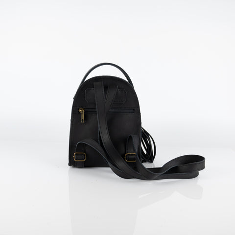 Mini Brown Leather Backpack: Handmade Cowhide 'Theros'