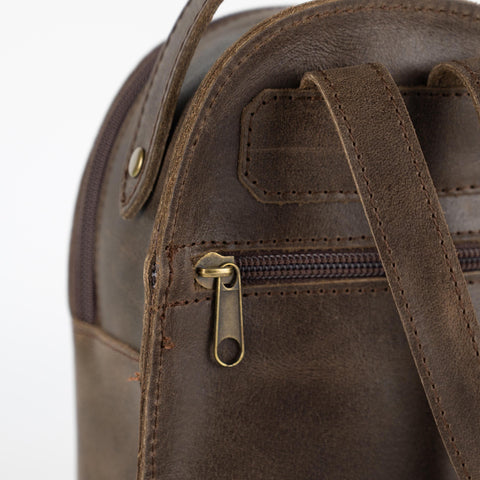 Mini leather backpack "Theros" Black