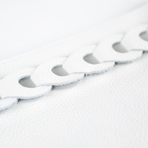 Infinity Leather Clutch Nude
