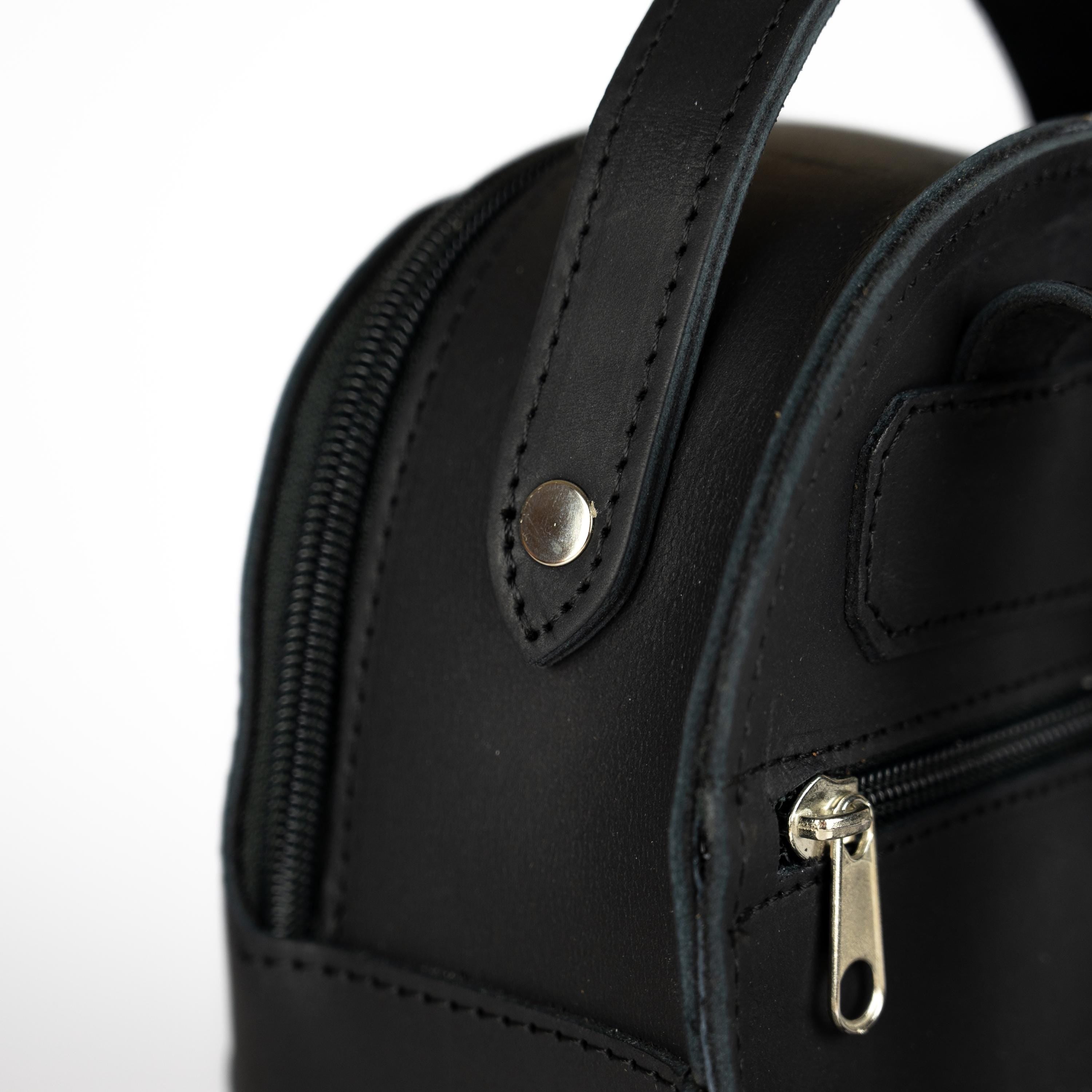 Mini leather backpack "Theros" Black
