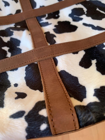 Cow print Bag Leather Tote bag Western Style