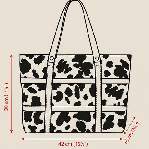Cow print Bag Leather Tote bag Western Style