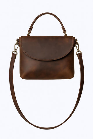 Italian Leather Small Crossbody Bag: Unisex Minimalist Purse