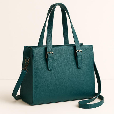 Personalized vegan leather tote bag office style