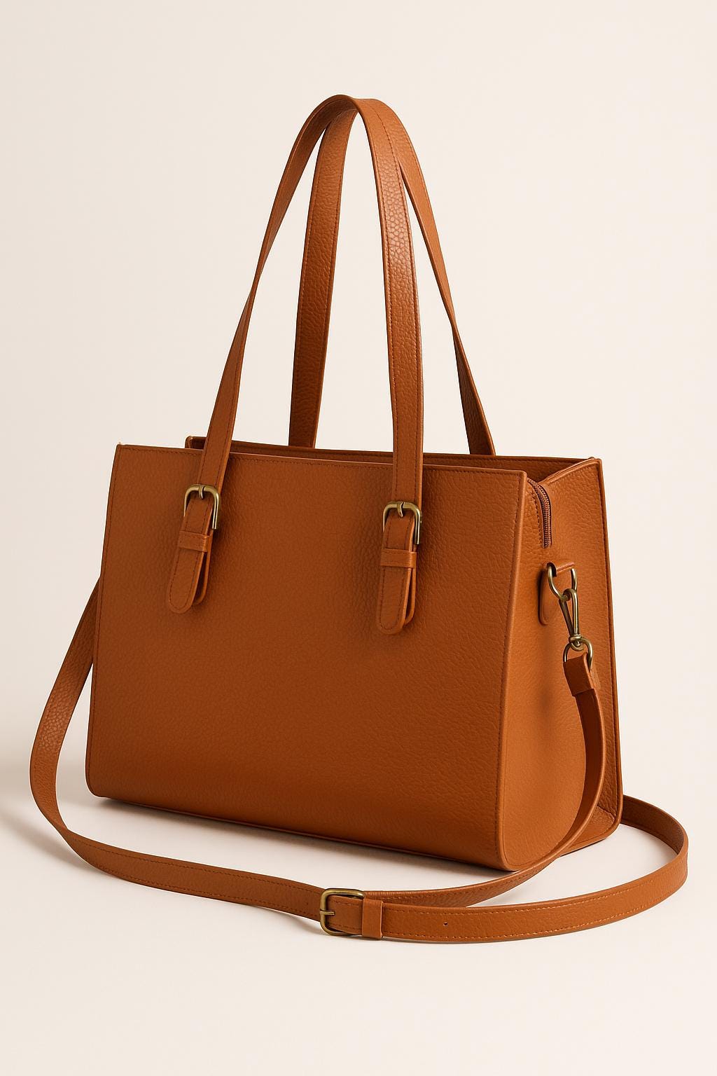 Personalized vegan leather tote bag office style