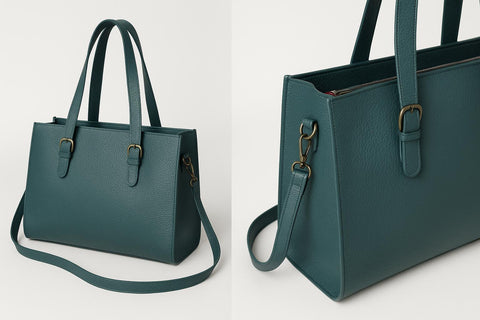 Personalized vegan leather tote bag office style